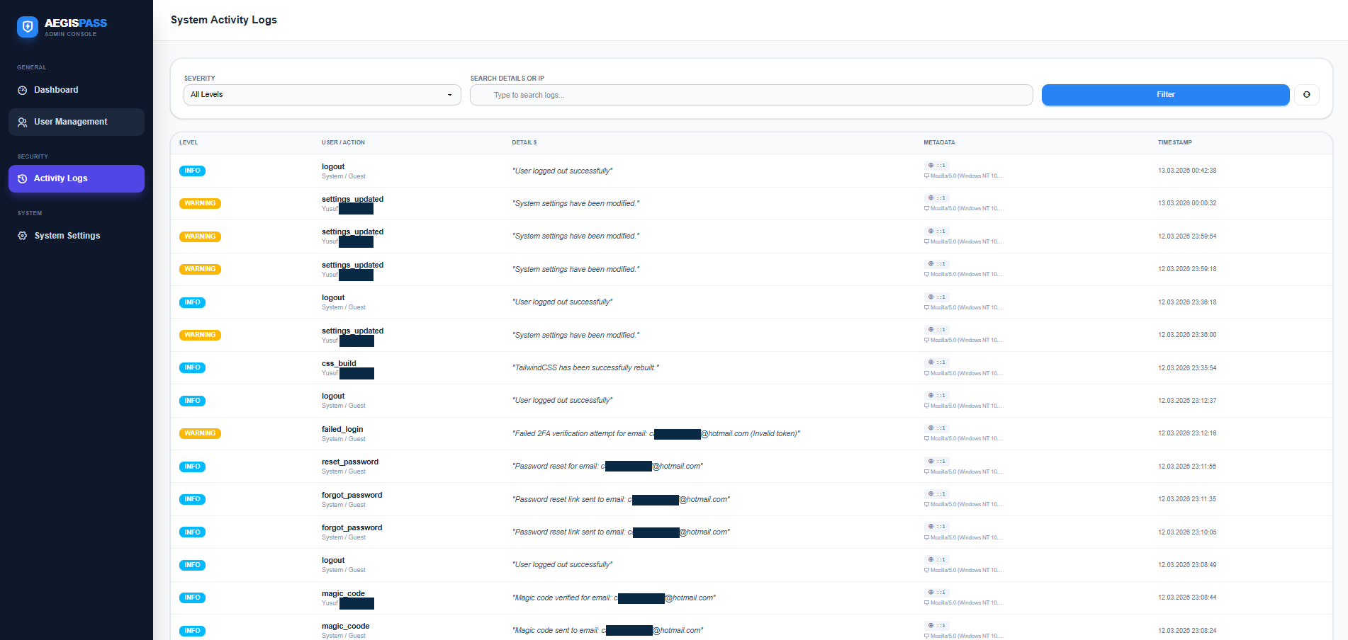 AegisPass - Node.js Authentication Boilerplate