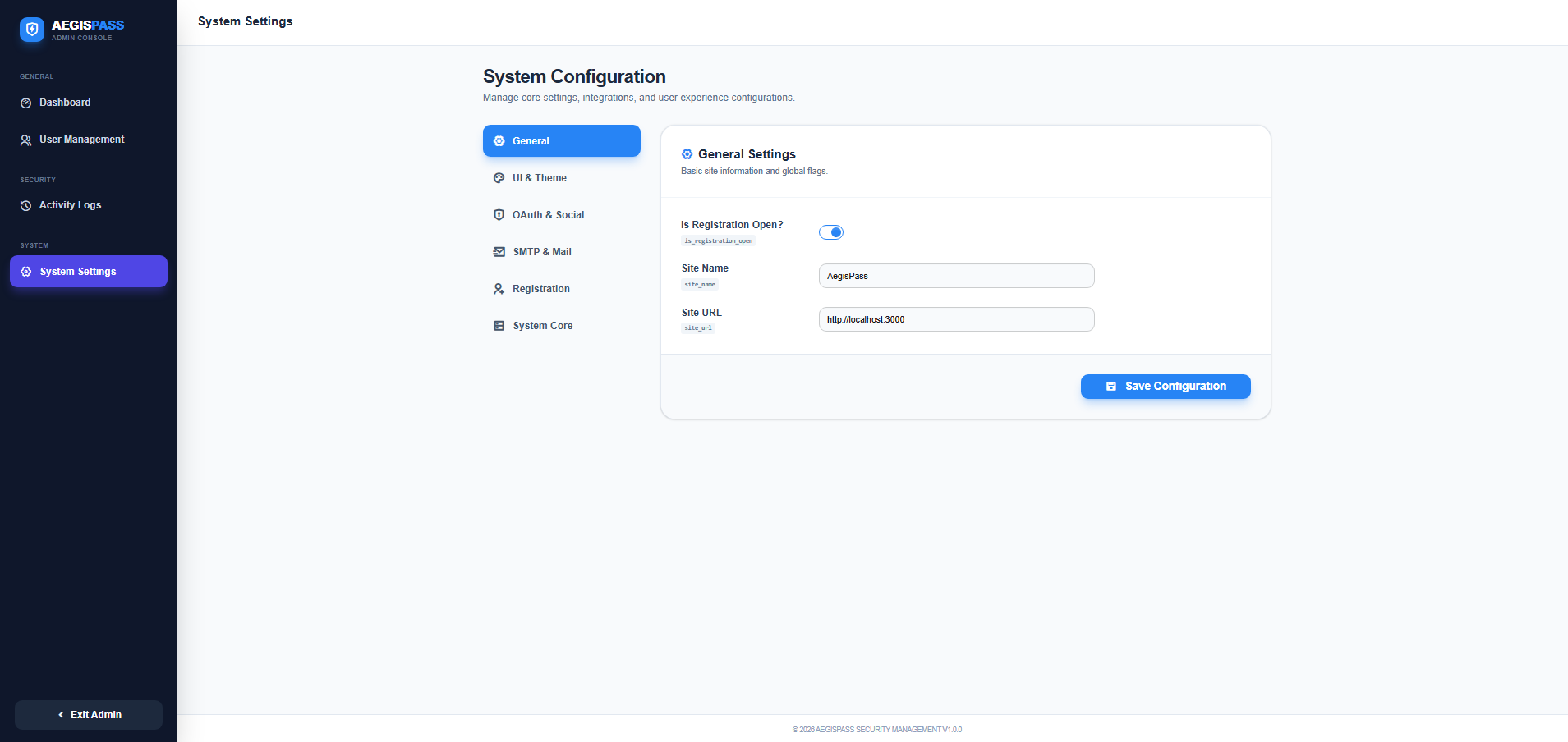 AegisPass - Node.js Authentication Boilerplate